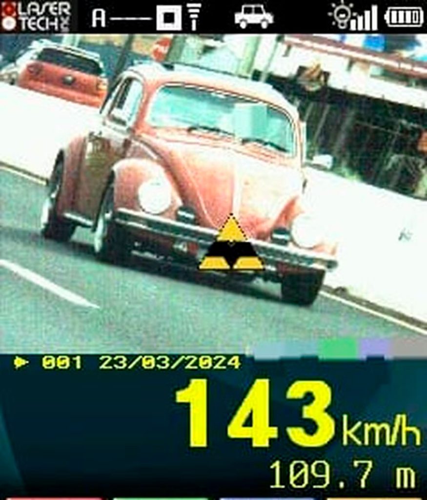 Fusca é flagrado a 143 km/h em rodovia da região de Londrina